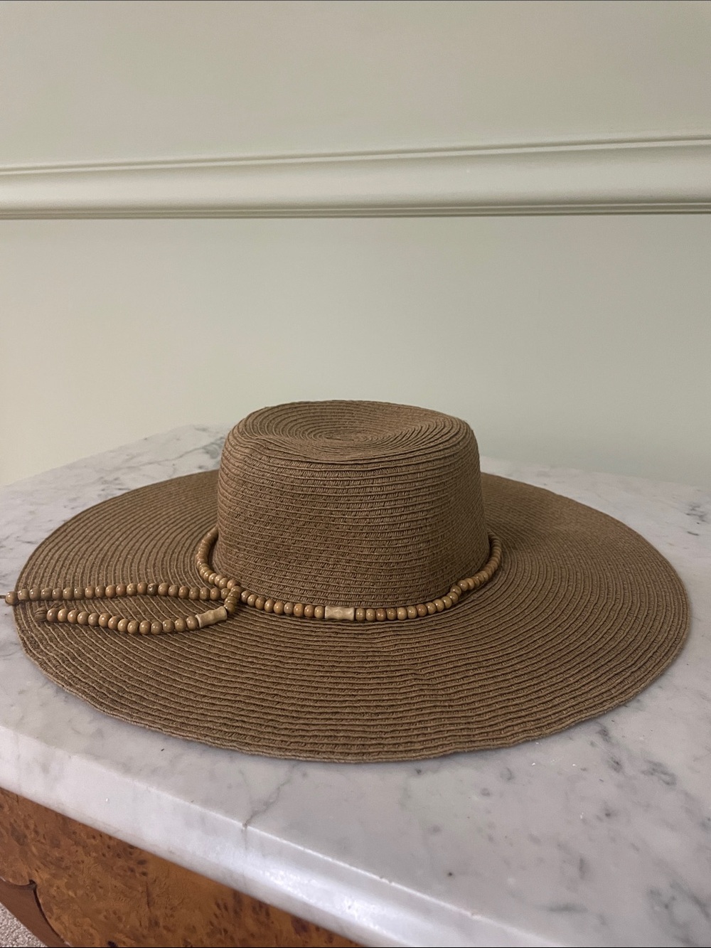 Tan Paper Straw Sun Hat - Picture 3 of 5
